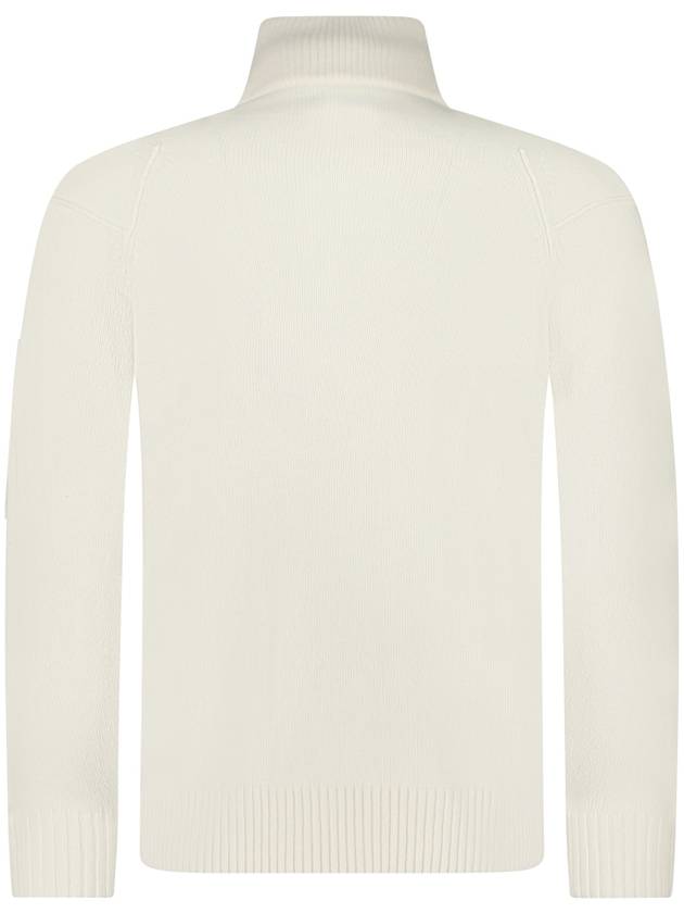 Lambswool GRS Half Zipped Knit Top White - CP COMPANY - BALAAN 3