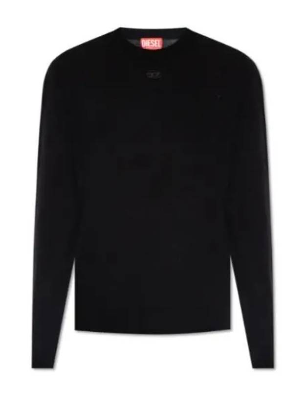 K-Vieri Logo Embroidery Sweatshirt Black - DIESEL - BALAAN 2