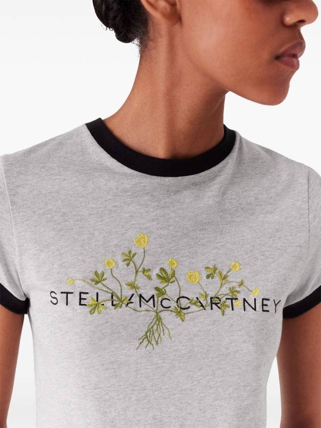 Logo Floral Embroidered T-Shirt - STELLA MCCARTNEY - BALAAN 5