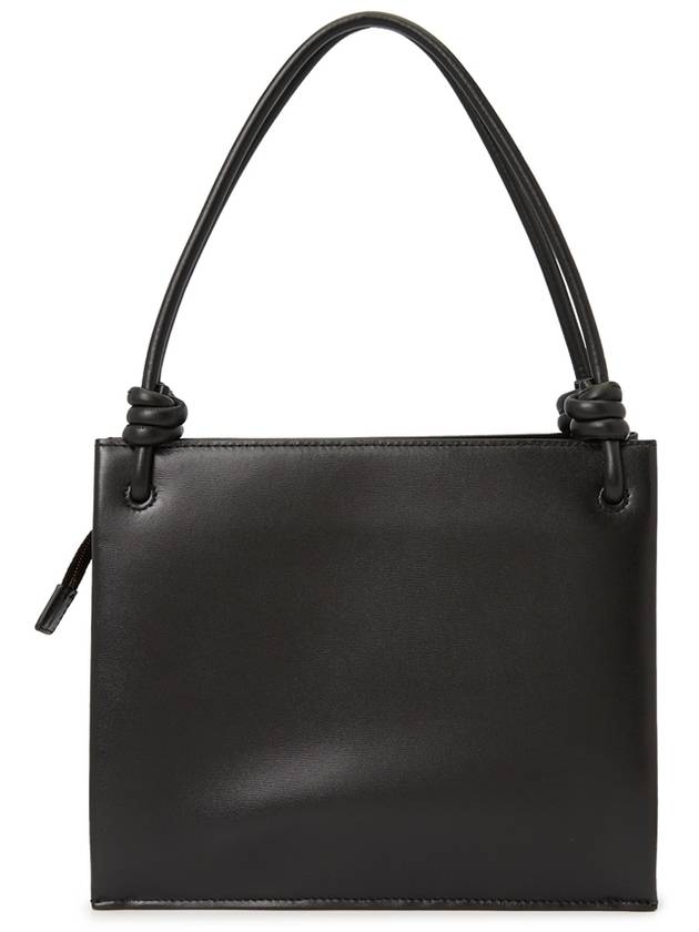 Logo Print Square Leather Tote Bag Black - JIL SANDER - BALAAN 5