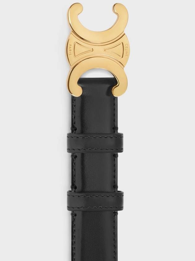 Triomphe Taurillon Medium Leather Belt Black - CELINE - BALAAN 4