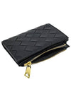 Intrecciato Zipper Small Half Wallet Black - BOTTEGA VENETA - BALAAN 7