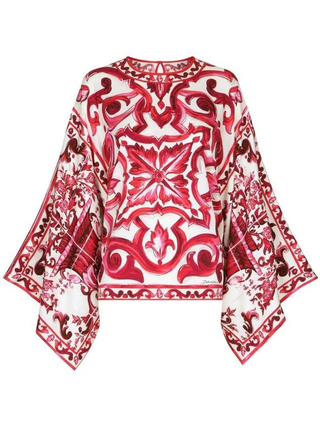 majolica print silk blouse F7U77THPABQ - DOLCE&GABBANA - BALAAN 1