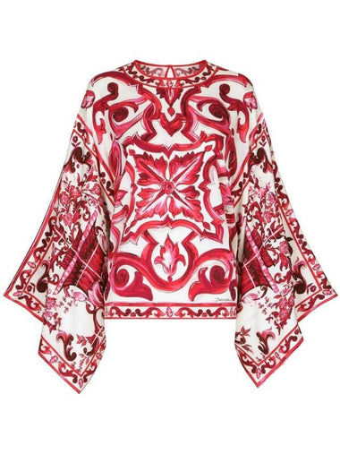 majolica print silk blouse F7U77THPABQ - DOLCE&GABBANA - BALAAN 1