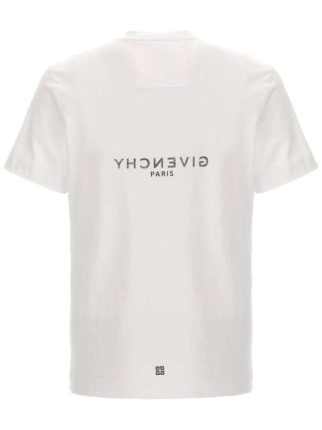 Men's Reverse Logo Round Slim Short Sleeve T-Shirt White - GIVENCHY - BALAAN 3