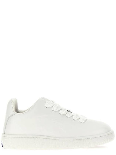 Debossed Logo Leather Low Top Sneakers White - BURBERRY - BALAAN 2