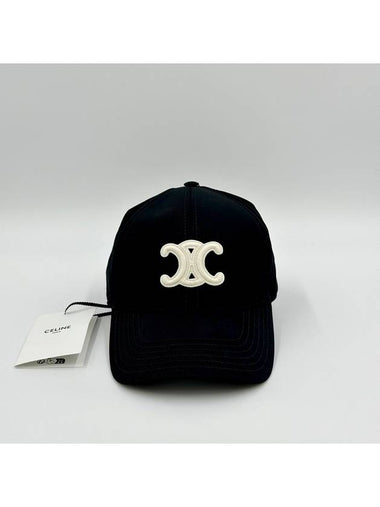 Cotton Triomphe Baseball Cap Black 2AUT6969P - CELINE - BALAAN 1