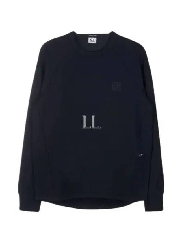 Metropolis Rubber Logo Sweatshirt Navy - CP COMPANY - BALAAN 2