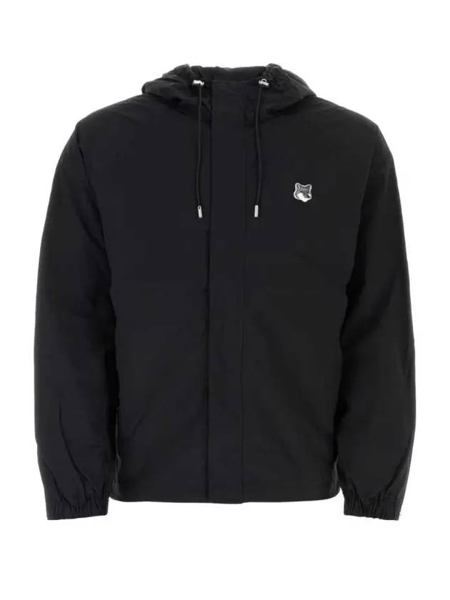 Hoodie Windbreaker in Nylon with Grey Fox Head Patch Black - MAISON KITSUNE - BALAAN 2