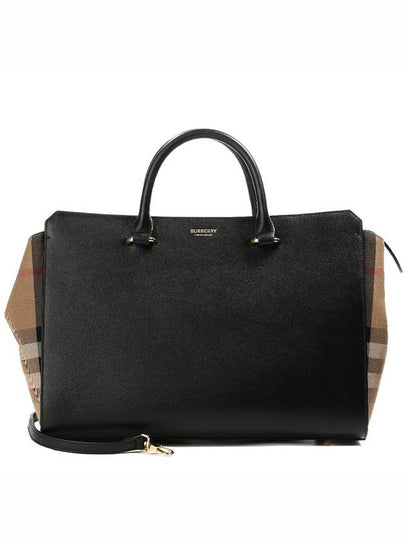 Banwell House Check Medium Tote Bag Black - BURBERRY - BALAAN 2