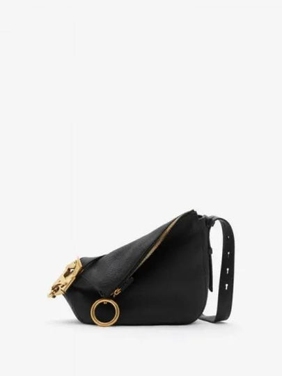 Small Knight Zipper Leather Shoulder Bag Black - BURBERRY - BALAAN 2