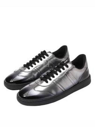 Leather Low Top Sneakers Silver - SALVATORE FERRAGAMO - BALAAN 2