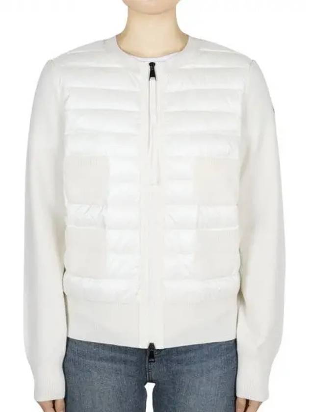 Women s logo patch knit mix padded jacket ivory 9B51000 A9018 034 1213572 - MONCLER - BALAAN 1