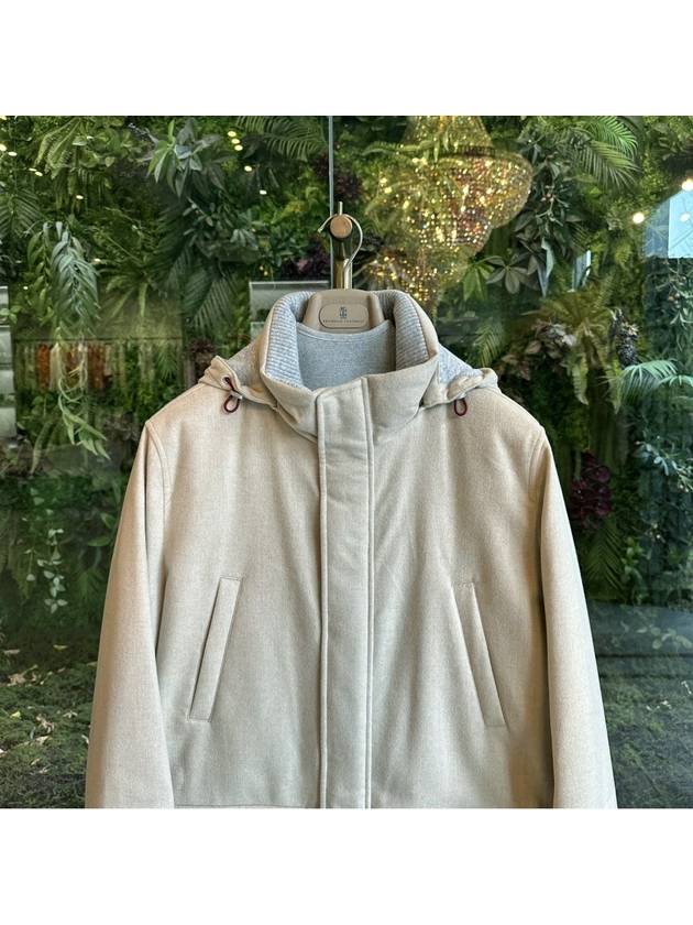 Cashmere Hooded Jacket Beige - BRUNELLO CUCINELLI - BALAAN 3