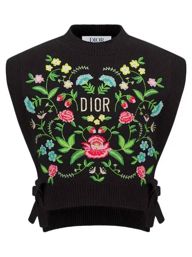 Kids Logo Embroidered Wool Vest Black 4SBM14PULC 14H - DIOR - BALAAN 1