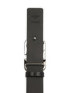 Silver V Logo Signature Leather Belt Black - VALENTINO - BALAAN 6