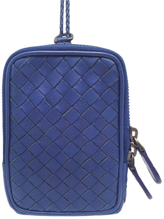 Women s 217589 Intrecciato Navy Zipper Case Necklace Wallet - BOTTEGA VENETA - BALAAN 3