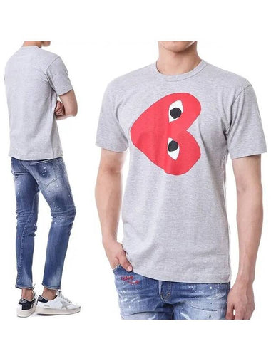 Red Half Print Round TShirt AZ T264 051 1 - COMME DES GARCONS - BALAAN 1