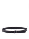 Square Buckle Monogram Leather Belt Black - SAINT LAURENT - BALAAN 7