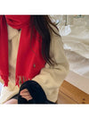 Women Men Multipony Logo Embroidery Wool Muffler Shawl Scarf Red PC1047 621 - POLO RALPH LAUREN - BALAAN 2