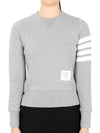 Engineered 4 Bar Stripe Loopback Jersey Knit Crewneck Sweatshirt Light Grey - THOM BROWNE - BALAAN 3