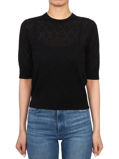 Patrick Short Sleeve Knit Top Black - MAX MARA - BALAAN 2