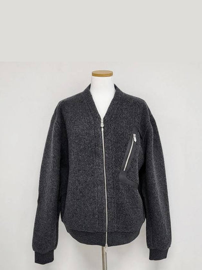 Leather detail decorated zipper varsity cardigan H467720HA5SLA - HERMES - BALAAN 2