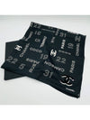 Silk Scarf Velvet Logo Square Black AAA240B - CHANEL - BALAAN 4