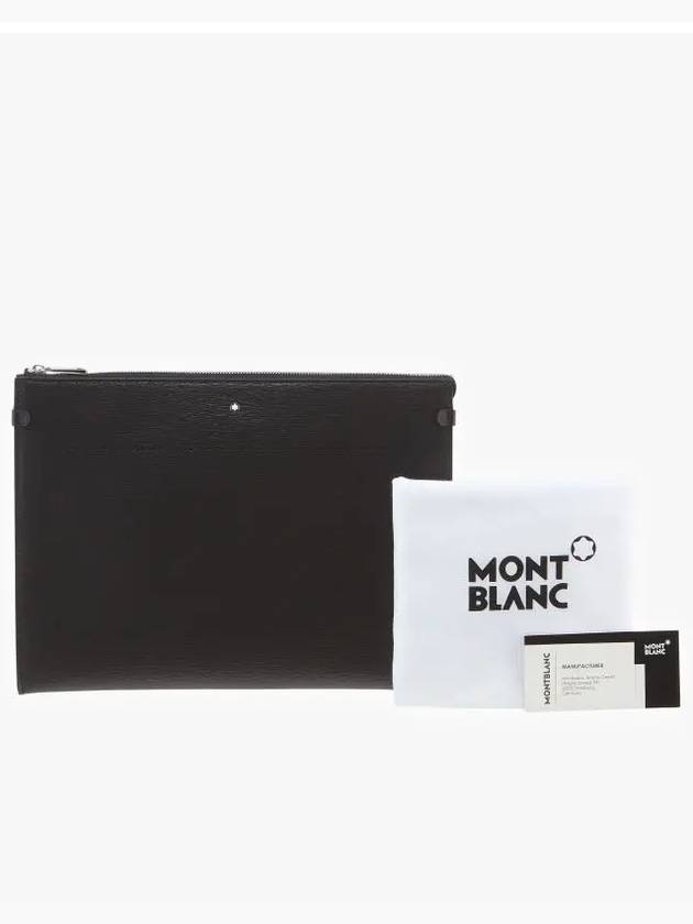 Top Zip Leather Clutch Bag Black - MONTBLANC - BALAAN 4