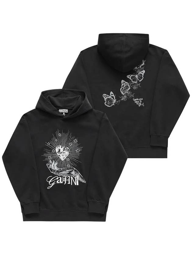 graphic print hooded top phantom - GANNI - BALAAN 4