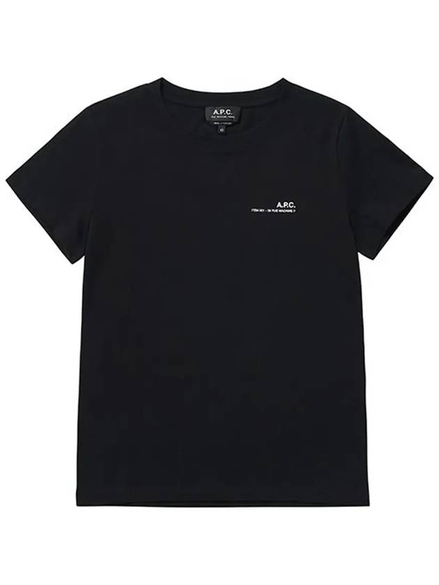 Item Logo Crew Neck Short Sleeve T-Shirt Black - A.P.C. - BALAAN 4