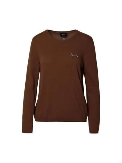 Embroidered Logo Knit Top Brown - A.P.C. - BALAAN 2