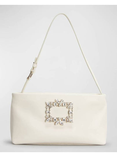 Night Lily Broche Vivier Buckle Satin Mini Shoulder Bag White - ROGER VIVIER - BALAAN 2