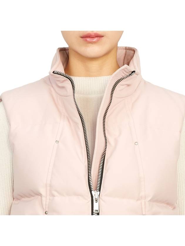 Women's Logo Patch Zipper Padded Vest Pink - MOOSE KNUCKLES - BALAAN 9