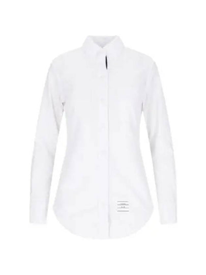 Men's Grosgrain Placket Solid Poplin Long Sleeve Shirt White - THOM BROWNE - BALAAN 2