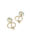 tribal CD logo crystal pearl earrings - DIOR - BALAAN 5