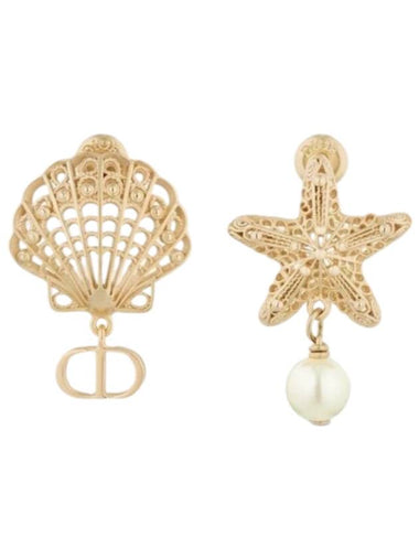 Cabinet De Curiosités Finish Metal Resin Pearl Earrings Gold - DIOR - BALAAN 1