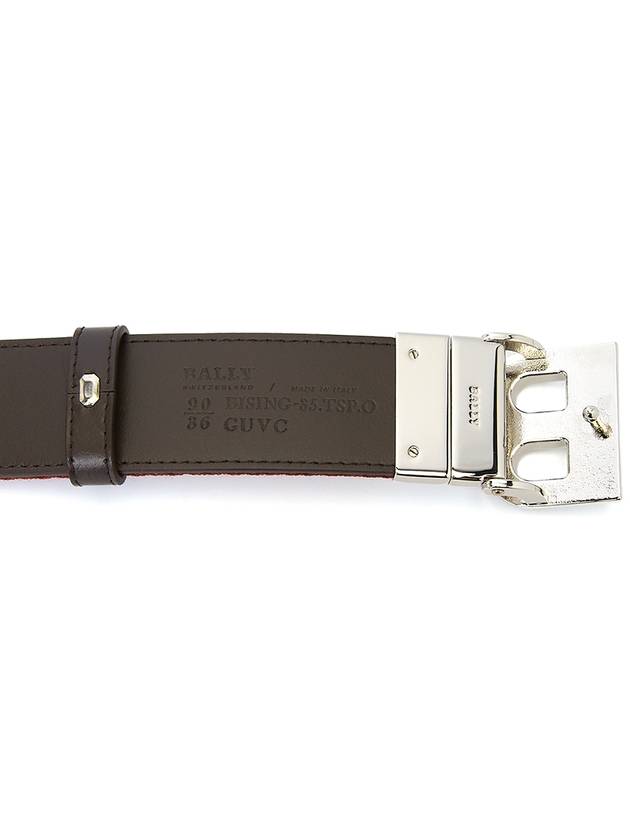 Men's B Buckle Reversible Belt Red White - BALLY - BALAAN 8