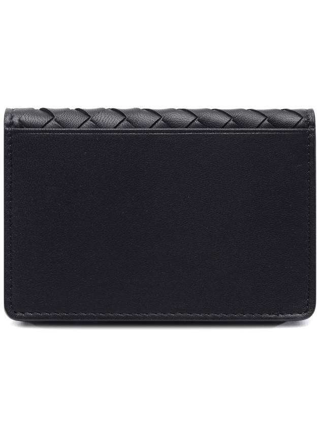 Intrecciato Flap Card Wallet Black - BOTTEGA VENETA - BALAAN 5