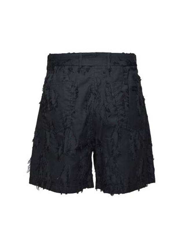 Distressed Belt Cotton Shorts Black - MSGM - BALAAN 3