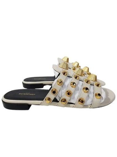 Stud Strap Slippers White - BALENCIAGA - BALAAN 1