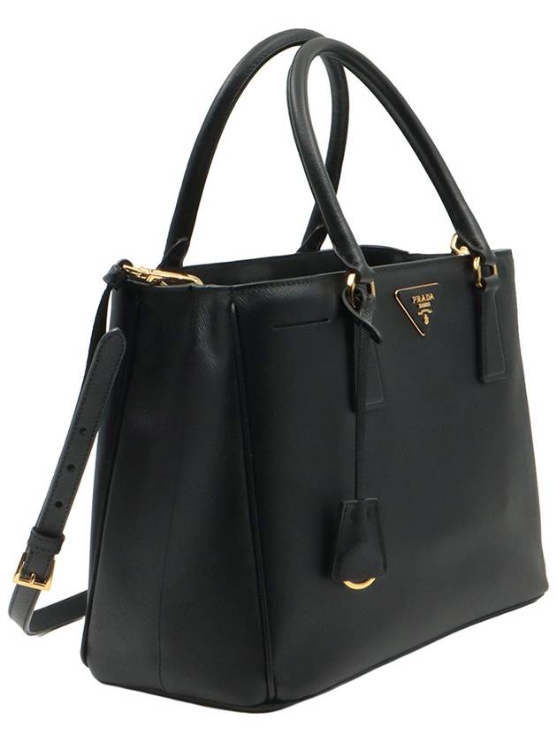 Black Saffiano Lux Gold Triangle Logo 2WAY BN1874 - PRADA - BALAAN 4