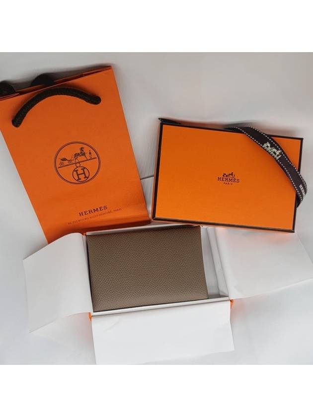 Calvi Duo Card Wallet Brown - HERMES - BALAAN 8