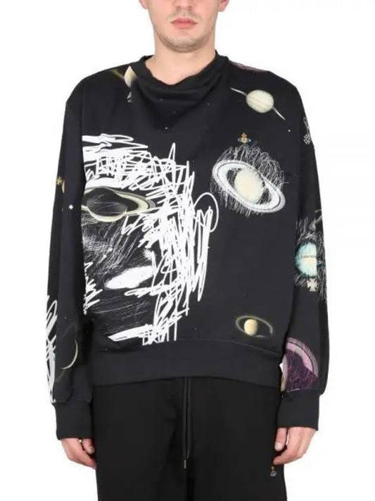 Graphic Print Crew Neck Sweatshirt Black - VIVIENNE WESTWOOD - BALAAN 2