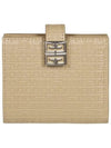 4G Monogram Leather Half Wallet Beige - GIVENCHY - BALAAN 3