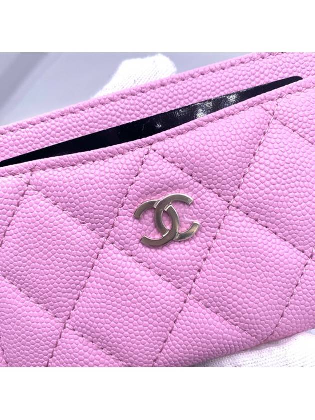 Classic Gold Hardware Grained Shiny Calfskin Card Wallet Light Pink - CHANEL - BALAAN 7