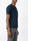 Men's Medium Weight Jersey Tipped Pocket Crewneck Short Short Sleeve T-Shirt Navy - THOM BROWNE - BALAAN 4