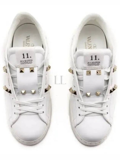 Rockstud Untitled Low Top Sneakers White - VALENTINO - BALAAN 2