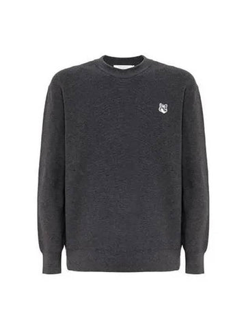 Logo Patch Knit Sweatshirt Gray KM00506KT1077 - MAISON KITSUNE - BALAAN 1