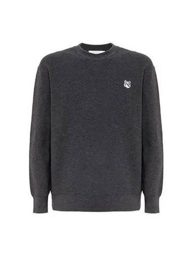 Logo Patch Knit Sweatshirt Gray KM00506KT1077 - MAISON KITSUNE - BALAAN 1